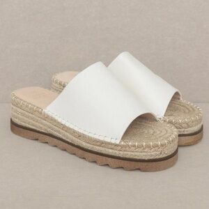 Oasis Society Espadrille Platform Slides | Size 6.5